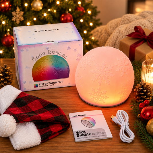 WattBubble Christmas Snowflake Edition sensory light for kids
