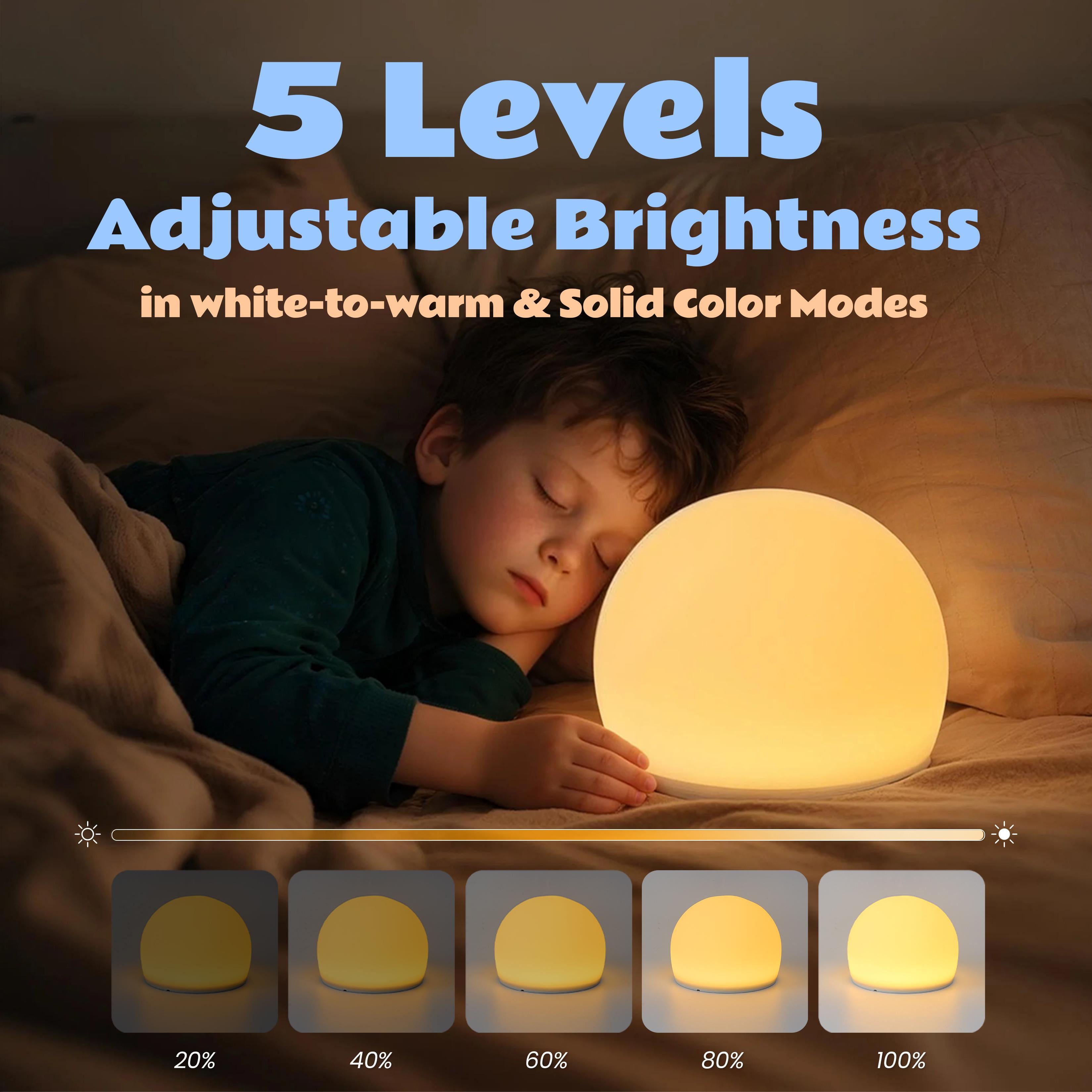 WattBubble Sensory Squishy LED Tap Light | Rechargeable Stress Relief Fidget Toy & Night Light for Kids