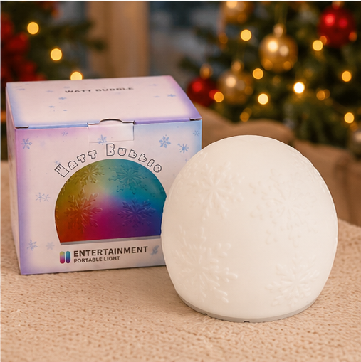 WattBubble Christmas Snowflake Edition sensory light gift packaging